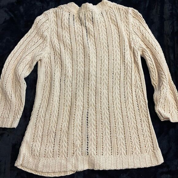 Eddie Bauer‎ beige cardigan sweater 55% linen, size small - Picture 13 of 15